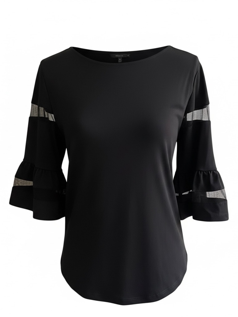 NWT Adrianna Papell Sheer 3/4 Mesh panel bell sleeve Top Size Medium